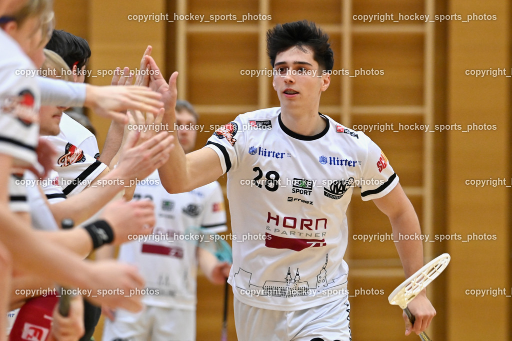 VSV Unihockey vs. KAC Floorball | #28 Gabriel Lekas KAC Floorball, VSV Unihockey vs. KAC Floorball, VSV Unihockey vs. KAC Floorball am 28.03.2026 in Villach (Ballspielhalle St. Martin), Austria, (Photo by Bernd Stefan)