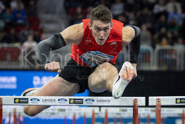 ISTAF Indoor; Duesseldorf, 24.01.2026 | DUESSELDORF, GERMANY - JANUARY 24:  Hurdler Tim Eikermann (GER) during the ISTAF Indoor Dusseldorf at PSD Bank Dome on January 24, 2026 in Duesseldorf, Germany. 