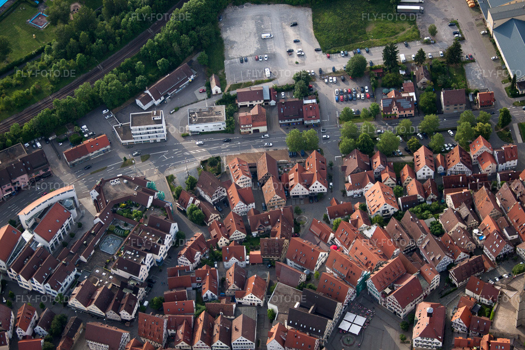 Luftbild: Badgasse in Herrenberg im Bundesland Baden-Württemberg in Deutschland.Foto: IMG_66900.jpg vom 07.06.2014 durch Werner Riehm/FLY-FOTO.deAuflösung des Originals: 4752 x 3168 px