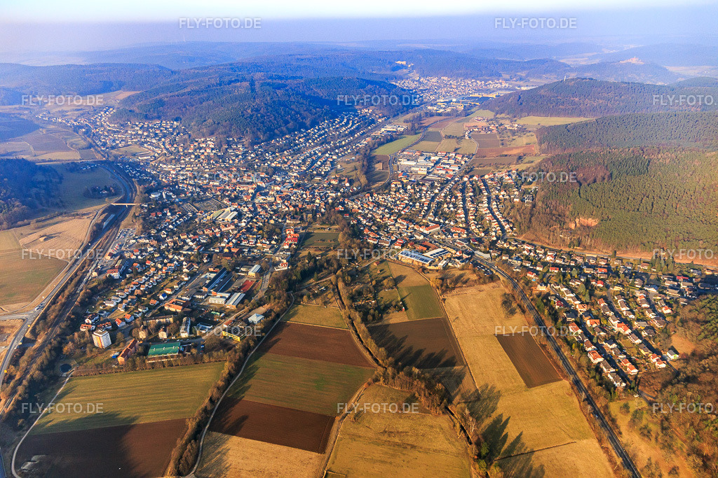 Ortsansicht im Odenwald aus Süden | Luftbild: Ortsansicht im Odenwald aus Süden im Ortsteil Höchst in  Odw. in Höchst im Bundesland Hessen in Deutschland. Foto: IMG_096784.jpg vom 15.02.2017 durch Werner Riehm/FLY-FOTO.de - Realisiert mit Pictrs.com