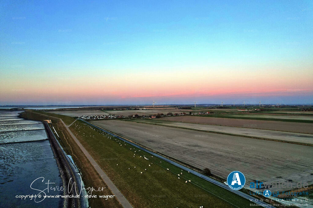 Luftbilder Nordfriesland, Nordstrand, Elisabeth-Sophien-Koog, Wattenmeer, Landgewinnung, Küstenschutz | Luftbild, Nordfriesland, Nordstrand, Elisabeth-Sophien-Koog, Wattenmeer, Landgewinnung, Küstenschutz