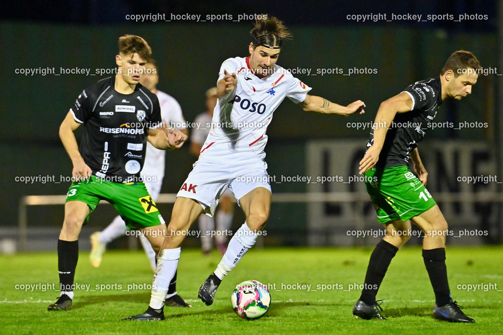 SAK Klagenfurt vs. FC Gleisdorf 09 2.9.2022 | #13 Dragan Smoljan, #6 Miha Vidmar, #18 Manuel Suppan