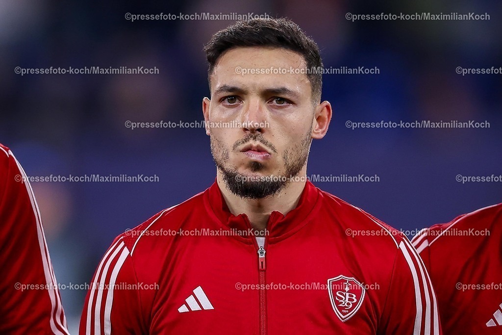 UCL22012502054 | 22.01.2025, Fußball, UEFA Champions League, Schachtar Donezk - Stade Brestois 29, Arena AufSchalke Gelsenkirchen, 7. Spieltag Saison 2024 2025: Mathias Pereira Lage (Stade Brest #26)