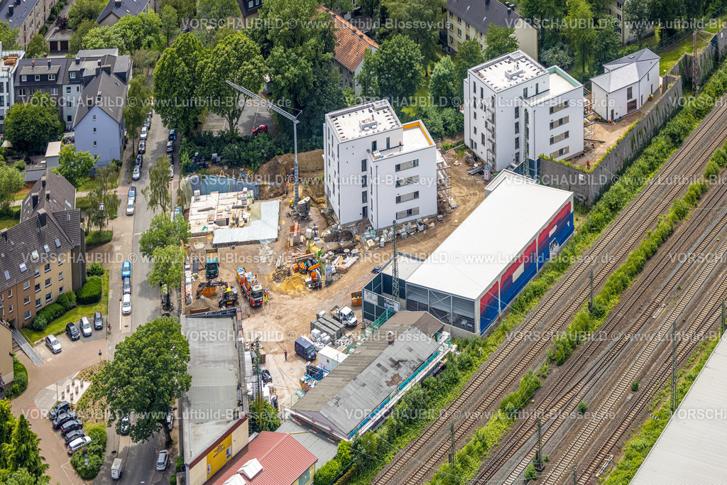 Bochum220603512 | Luftbild, Baustelle und Neubau Mehrfamilienhäuser an der Hermannstraße, Südinnenstadt, Bochum, Ruhrgebiet, Nordrhein-Westfalen, Deutschland