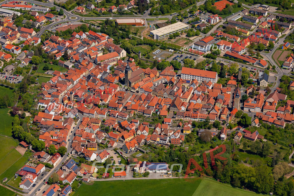 aktuelles Luftbild von  Ebern  - Luftaufnahme wurde 2019 von https://frankenair.de mittels Flugzeug (keine Drohne) erstellt.