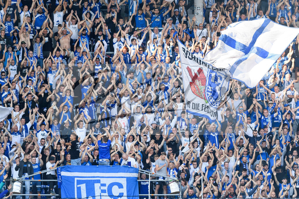 FCMFCK20210904_114 | Fussball, Herren: . Fans vom 1. FC Magdeburg beim Spiel der 3. Liga zwischen 1. FC Magdeburg und 1. FC Kaiserslautern in der MDCC-Arena am 04.09.2021 in Magdeburg, Deutschland.DFB / DFL REGULATIONS PROHIBIT ANY USE OF PHOTOGRAPHS AS IMAGE SEQUENCES AND/OR QUASI-VIDEO. - Realisiert mit Pictrs.com
