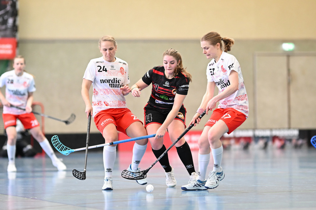 Floorball I Frauen I Saison 2023-2024 I 1. Frauen Floorball-Bundesliga I Playoffs 3. Spieltag I ETV Lady Piranhhas Hamburg - Dümptener Füchse | Der Sportfotograf. - Realisiert mit Pictrs.com