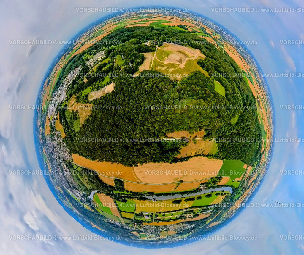 Werl240790030StadtwaldAussichtsturm | Luftbild, Stadtwald Werl, Renaturierung und Baustelle mit Neubau eines Aussichtsturms, Erdkugel, Fisheye Aufnahme, Fischaugen Aufnahme, 360 Grad Aufnahme, tiny world, little planet, fisheye Bild, Werl, Soester Börde, Nordrhein-Westfalen, Deutschland
