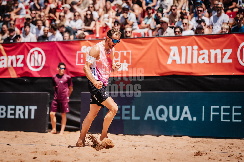 Beachvolleyball | Männer | Allianz German Beach Tour 2025 | Tourstop München | 12.07.2025 | Jonas Sagstetter jubelt