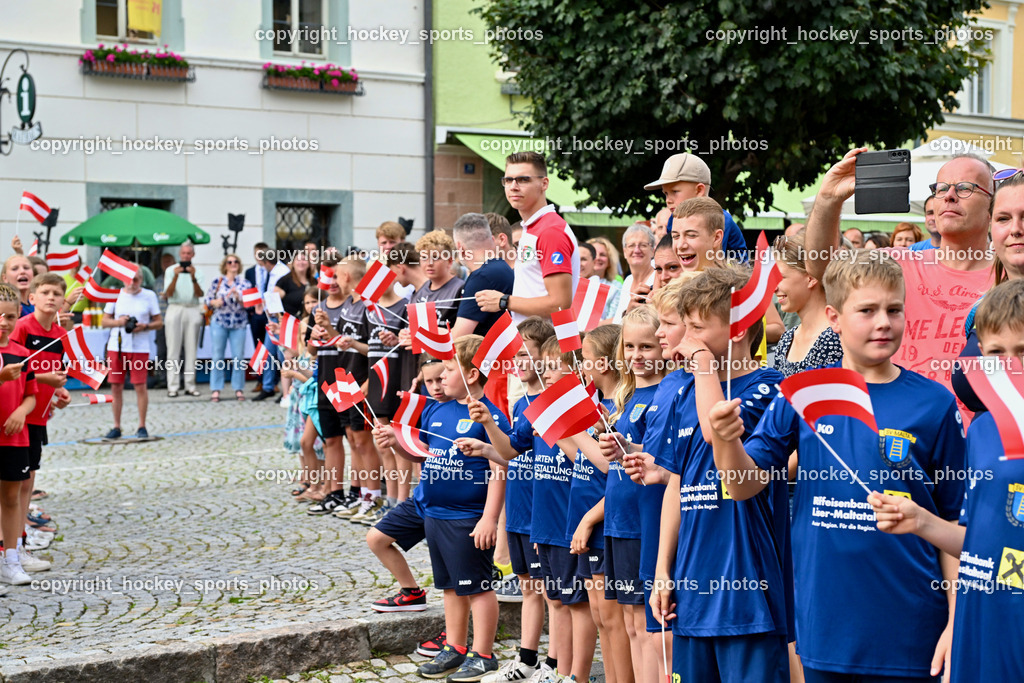 Empfang Heiko Gigler in Gmünd | Besucher Empfang Heiko Gigler, Empfang Heiko Gigler in Gmünd, Empfang Heiko Gigler in Gmünd am 14.08.2024 in Gmünd (Hauptplatz Gmünd), Austria, (Photo by Bernd Stefan)
