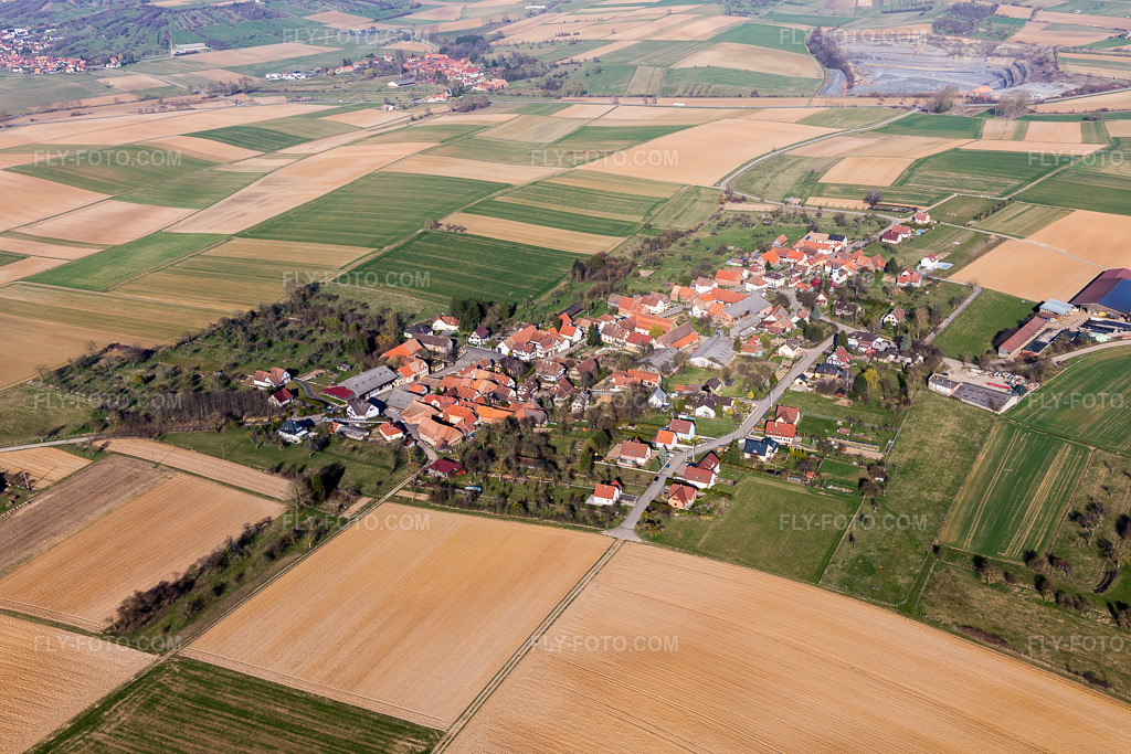 Aerial view: Zoebersdorf in Zœbersdorf in the state Bas-Rhin, France. – Photo: IMG_097534.jpg taken on 03/16/2017 by Werner Riehm/FLY-FOTO.com – Resolution of the original: 5472 x 3648 px