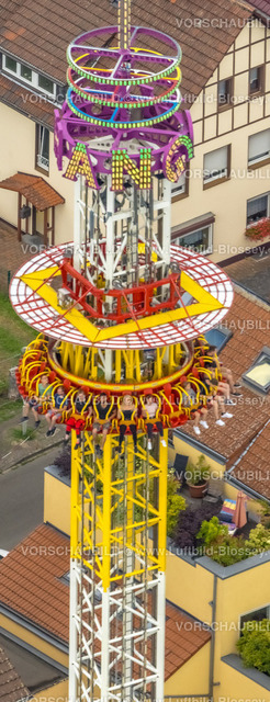 Herne220803931CrangerKirmes |  Luftbild, Cranger Kirmes in Herne-Crange, gut 50 Fahrgeschäfte laden auf das größte Volksfest in NRW ein, Unser Fritz, Herne, Ruhrgebiet, Nordrhein-Westfalen, Deutschland
