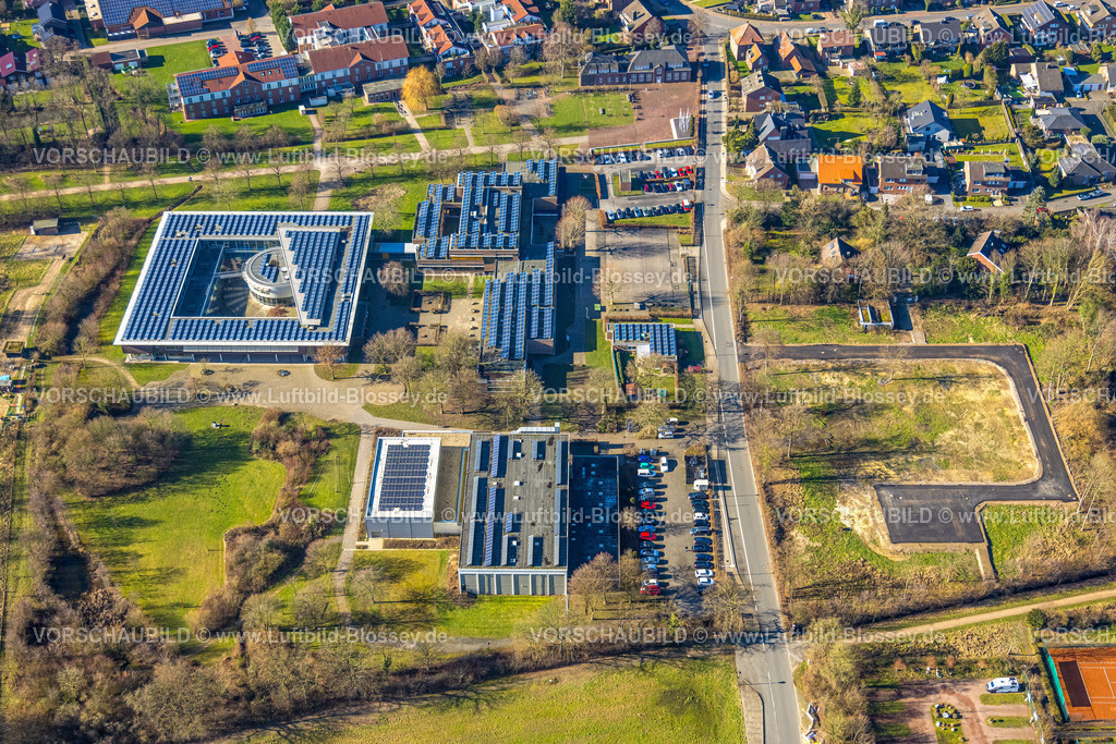 Nordkirchen230206086 | Luftbild, Johann-Conrad-Schlaun-Schule, Freifläche, Gesamtschule, Solarpanel, Nordkirchen, Münsterland, Nordrhein-Westfalen, Deutschland