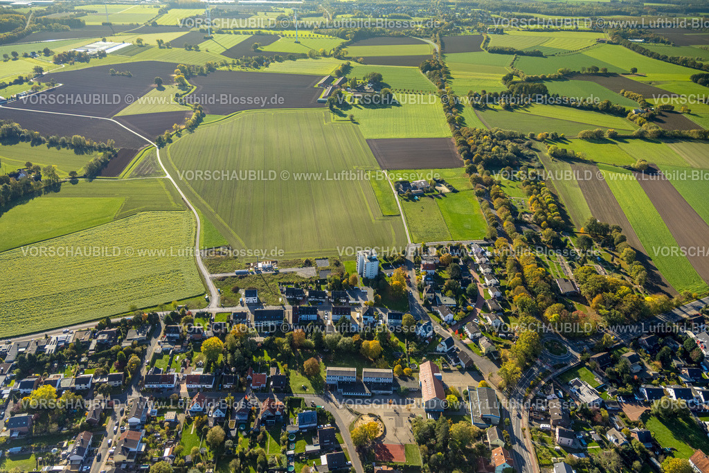 Hamm251001853 | Luftbild, Haverwiese und Kirchspiel Straße, Wohngebiet Ortsteil Pelkum mit Wiesen und Feldern, Stadtbezirk Pelkum, Hamm, Ruhrgebiet, Nordrhein-Westfalen, Deutschland