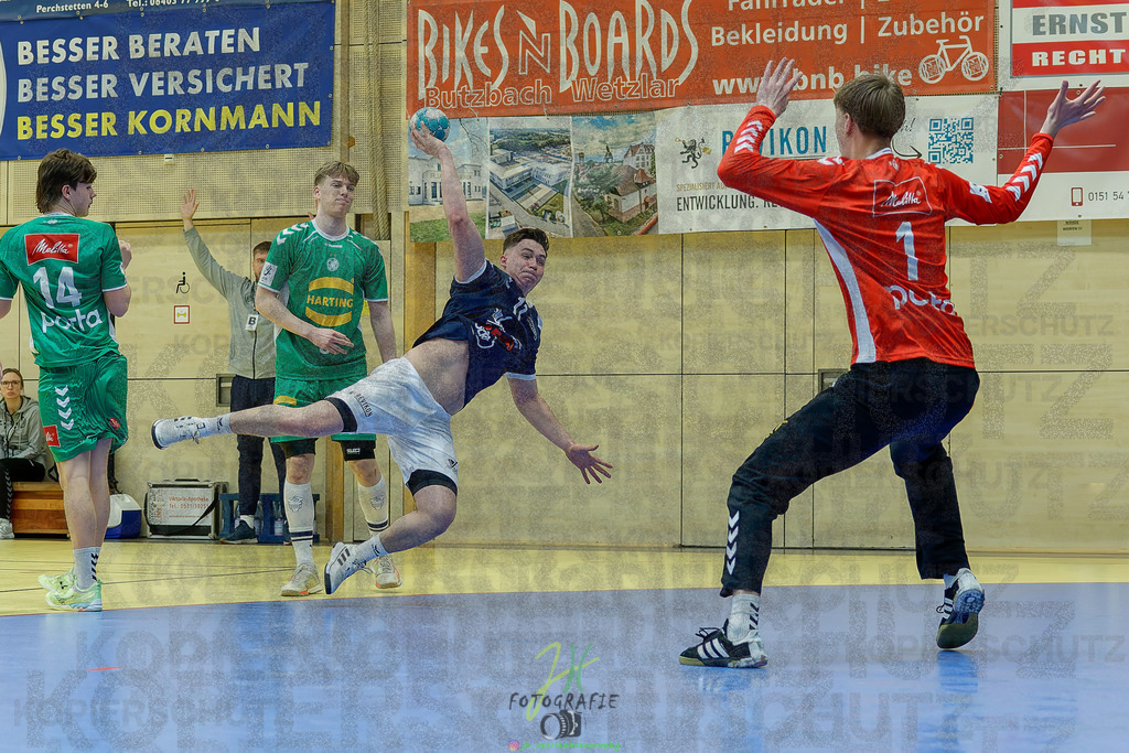 mJB Pokalrunde dt. Meisterschaft, TV Hüttenberg - TSV GWD Minden | mJB Pokalrunde dt. Meisterschaft, TV Hüttenberg - TSV GWD Minden am 15.03.2025 in Münchholzhausen (Sporthalle Münchholzhausen)Photo © 2025 - Jörg Heinrich - Realisiert mit Pictrs.com