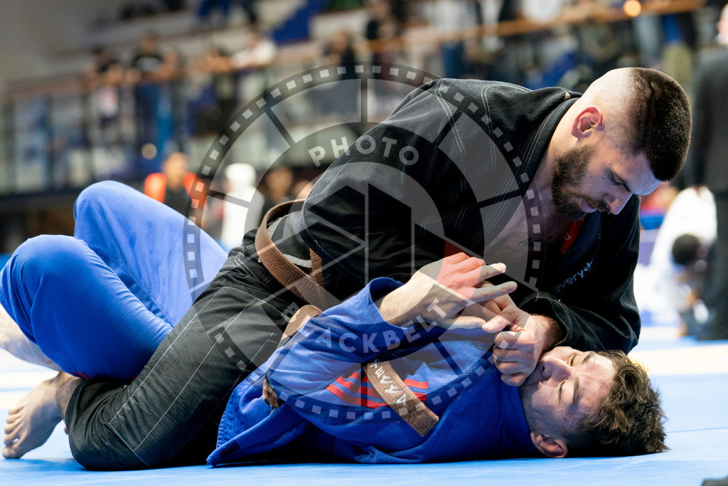20240124PBB00425 | Fighters compete during the second day of the IBJJF European Championship in Paris, France, on January 24, 2024.