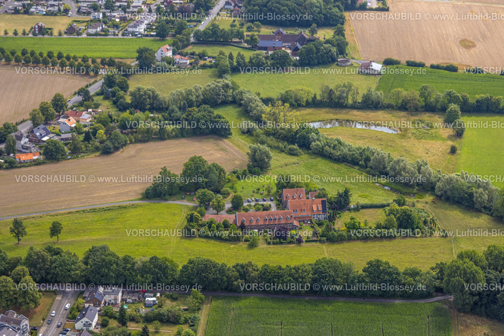 Hamm250701322Rhynern | Luftbild, Hof Ostbimberg in malerischer Landschaft, Uentrop, Hamm, Ruhrgebiet, Nordrhein-Westfalen, Deutschland