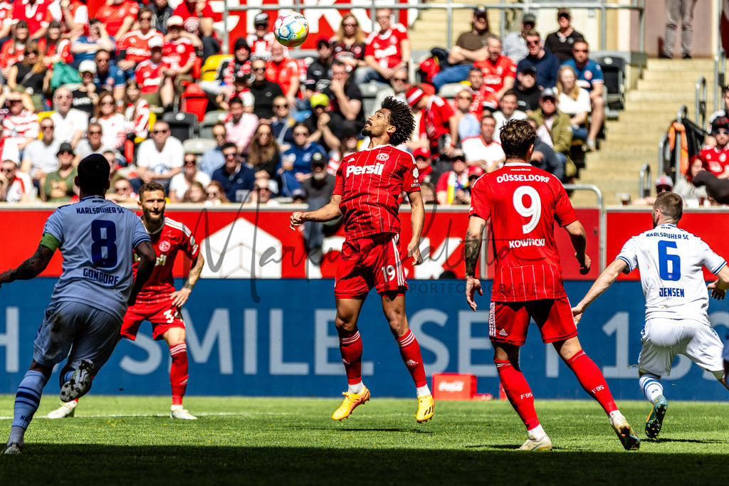 Fortuna Düsseldorf vs. Karlsruher SC | Düsseldorf, 30.04.2023: 2. Bundesliga, 30. Spieltag, Fortuna Düsseldorf gegen Karlsruher SC in der Merkur Arena in Düsseldorf. Foto: sportfotografie.ms | Markus Paletta - Realisiert mit Pictrs.com