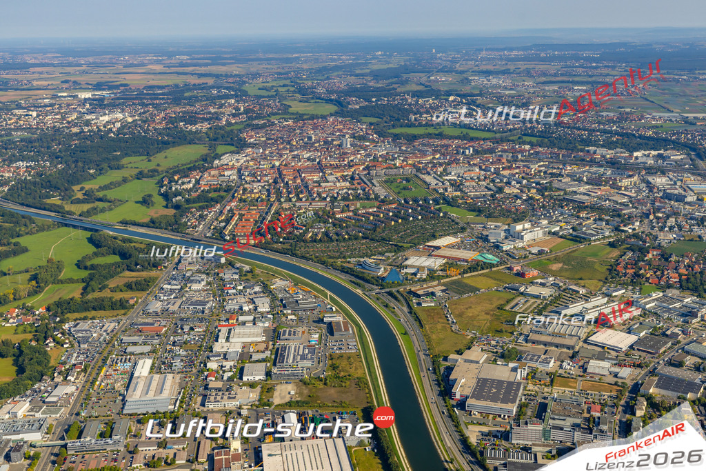 Das Luftbild zeigt : Südstadt Fürth - Die Luftaufnahme wurde 2024 vom UL-Flugzeug aus erstellt ( keine Drohne ) - Hochauflösende Luftaufnahme - Für grossformatige Ausdrucke geeignet. Die Geschenkidee !Mit Lizenz und Bildrechte bestellbar