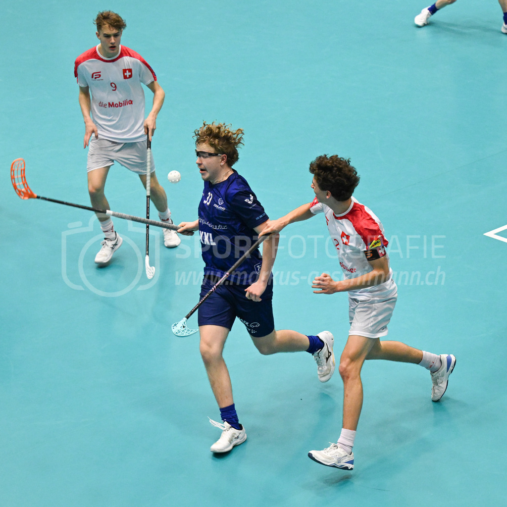 Switzerland U19 vs Finland U19 - 3. February 2024 | Switzerland U19 vs Finland U19
U19 Men International Matches in Switzerland
GoEasy Arena, Siggenthal Station
Finland forward #33 Marius Niemelä with tha ball.
Credit: Markus Aeschimann | <a href="https://www.markus-aeschimann.ch">Sportfotografie Markus Aeschimann</a> | <a href="https://www.instagram.com/sportfotografie.aeschimann">@sportfotografie.aeschimann</a> - Realisiert mit Pictrs.com