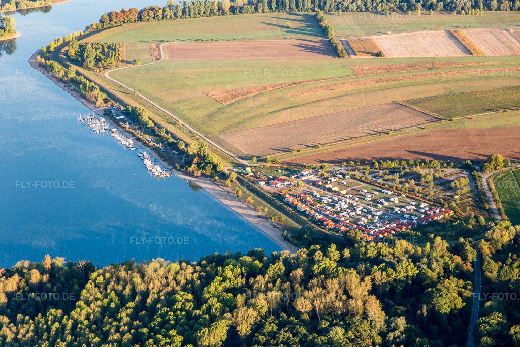 Luftbild: Brühl, Inselcamping Kollersee in Brühl im Bundesland Baden-Württemberg in Deutschland. Foto: IMG_110884.jpg vom 08.09.2018 durch Werner Riehm/FLY-FOTO.de