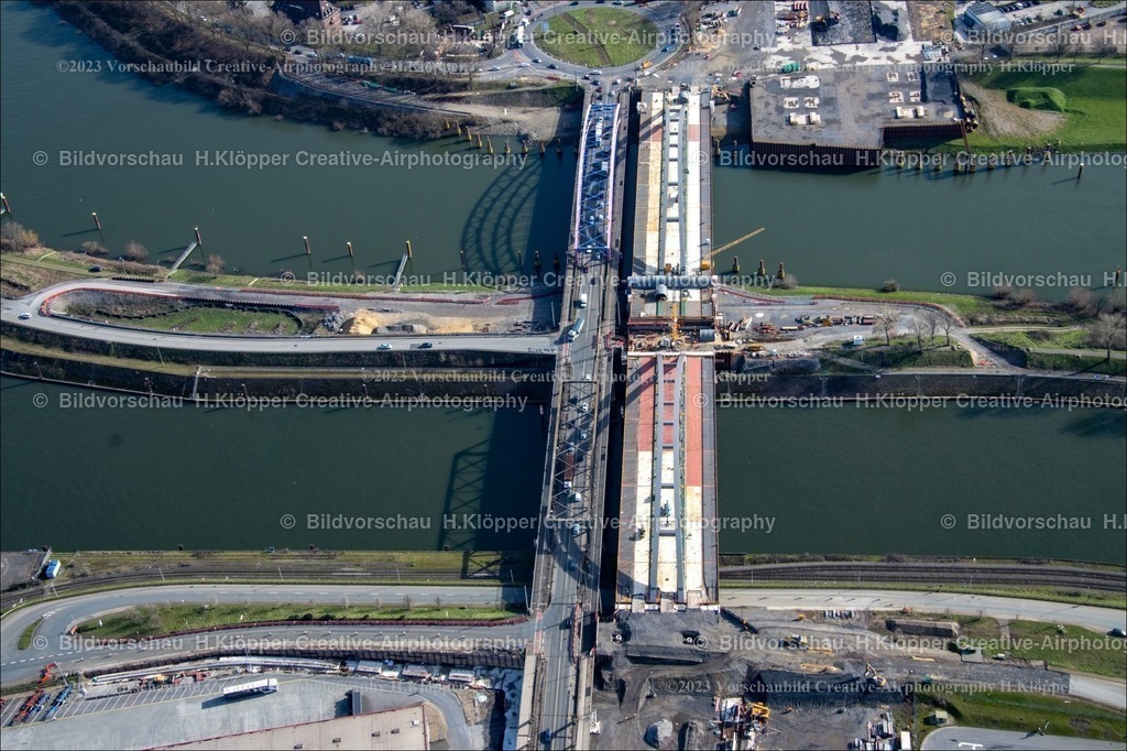 Luftbild Duisburg Karl-Lehr-Brücke-5994_prot | Luftbild ,Duisburg, Karl-Lehr-Brücke,Neubau 2023,Luftbildfotografie Hermann Klöpper - Realisiert mit Pictrs.com