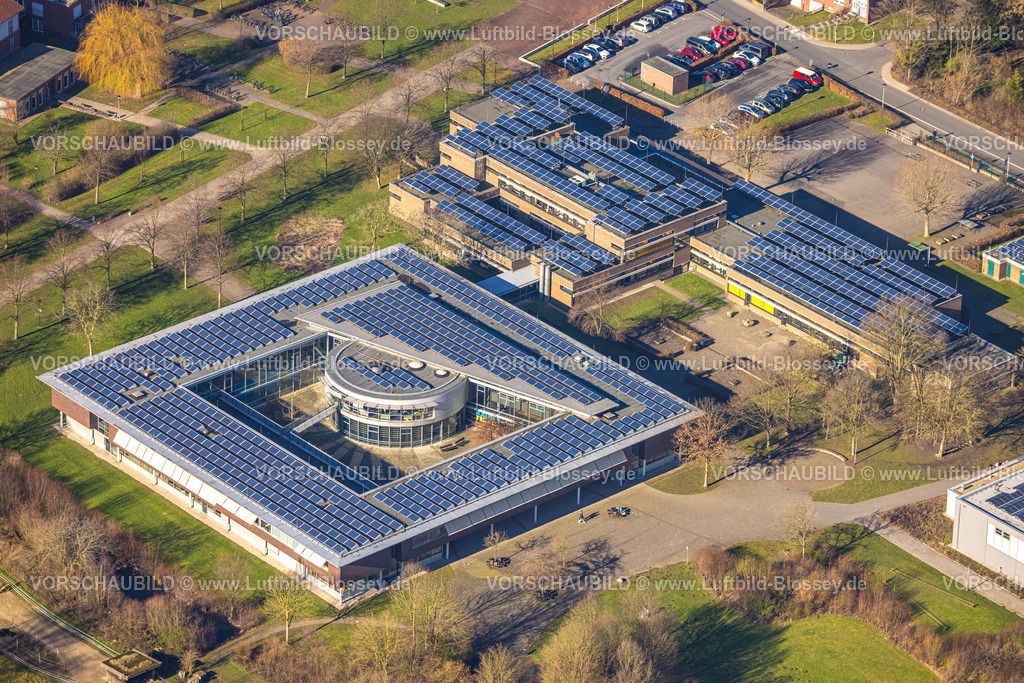 Nordkirchen230206151 | Luftbild, Johann-Conrad-Schlaun-Schule, Gesamtschule, Solarpanel, Nordkirchen, Münsterland, Nordrhein-Westfalen, Deutschland