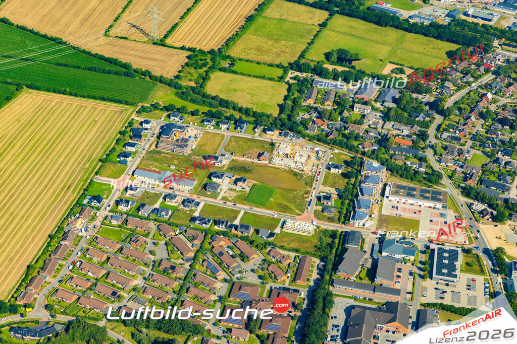 Luftaufnahme Bauplatz Grundstück Handewitt - Die Luftaufnahme wurde 2025 vom UL-Flugzeug heraus erstellt ( ohne Drohne ) - Hochauflösende Luftaufnahme - für professionelle Ausdrucke geeignet. Die Geschenkidee !Mit Lizenz und Bildrechte bestellbar