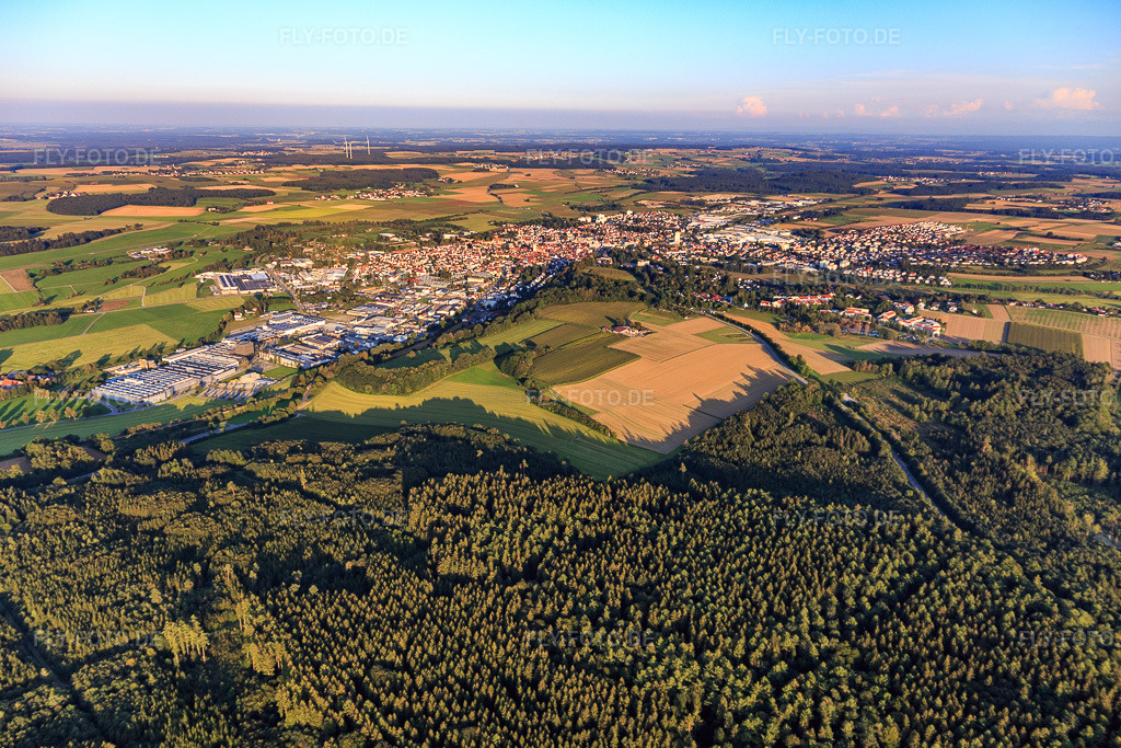 Luftbild: Ortsansicht aus Westen in Bad Saulgau im Bundesland Baden-Württemberg in Deutschland. Foto: IMG_129010.jpg vom 03.09.2021 durch Werner Riehm/FLY-FOTO.de