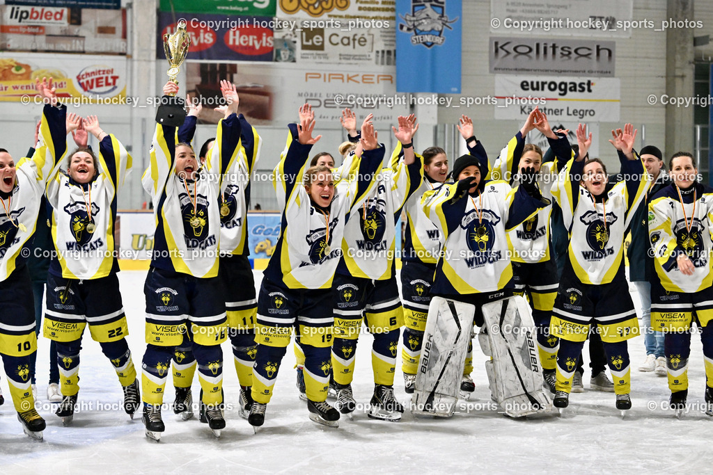 WILDCATS PATERNION & Lady Hawks Siegerehrung-Meisterfeier | Jubel Wildcats Paternion Mannschaft, WILDCATS PATERNION &amp; Lady Hawks Siegerehrung-Meisterfeier, WILDCATS PATERNION &amp; Lady Hawks Siegerehrung-Meisterfeier am 12.03.2025 in Steindorf (Ossiachersee Halle), Austria, (Photo by Bernd Stefan)