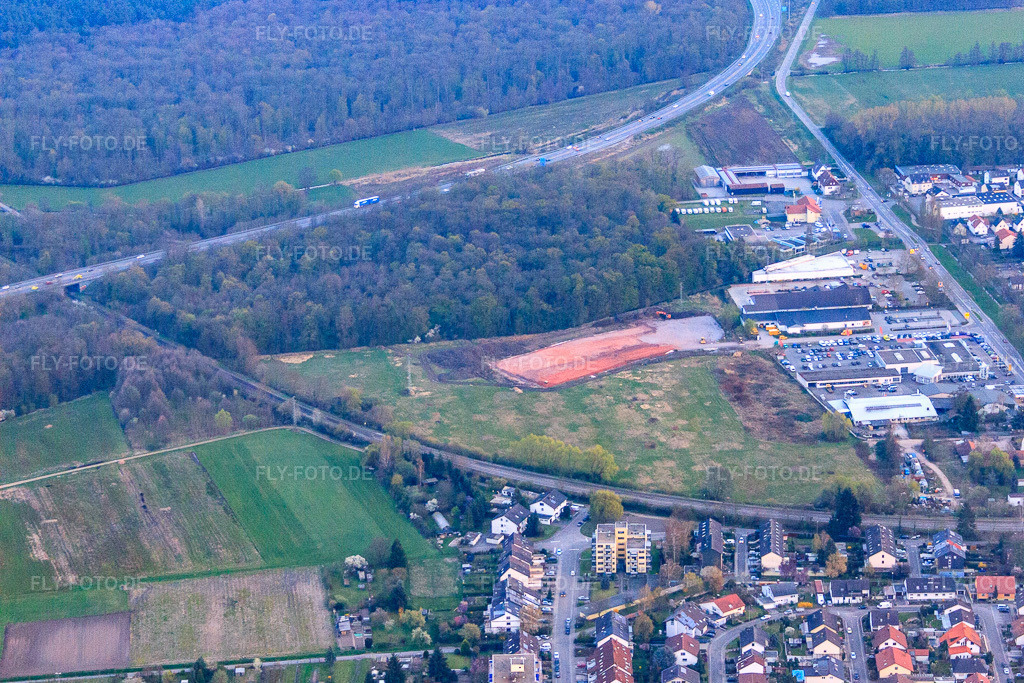 Luftbild: EDEKA Neubau in der Lauterburger Straße in Kandel im Bundesland Rheinland-Pfalz in Deutschland. Foto: IMG_63594.jpg vom 28.03.2014 durch Werner Riehm/FLY-FOTO.de