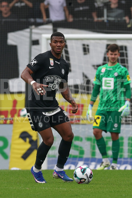 SK Puntigamer Sturm Graz vs TSV Egger Glas Hartberg – Championship Group    | Graz, Austria, 12.Apr.26 - SOCCER - ADMIRAL Bundesliga, SK Puntigamer Sturm Graz vs TSV Egger Glas Hartberg. The image shows Jeyland Mitchell (STU).    