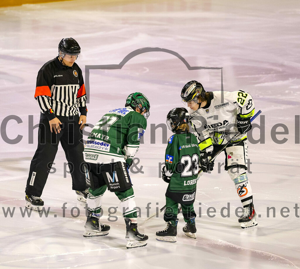2024-02-02_021_TSV_Erding_gegen_ERSC_Amberg | Erding, Deutschland, 02.02.2024:
Eishockey, Bayernliga Vorrunde 2023 / 2024, 30. Spieltag, TSV Erding gegen ERSC Amberg, Endergebnis: 1:0

Erik Modlmayr (Erding Gladiators, #21), Hunter Fortin (ERSC Amberg, #22)

Foto: Christian Riedel / fotografie-riedel.net