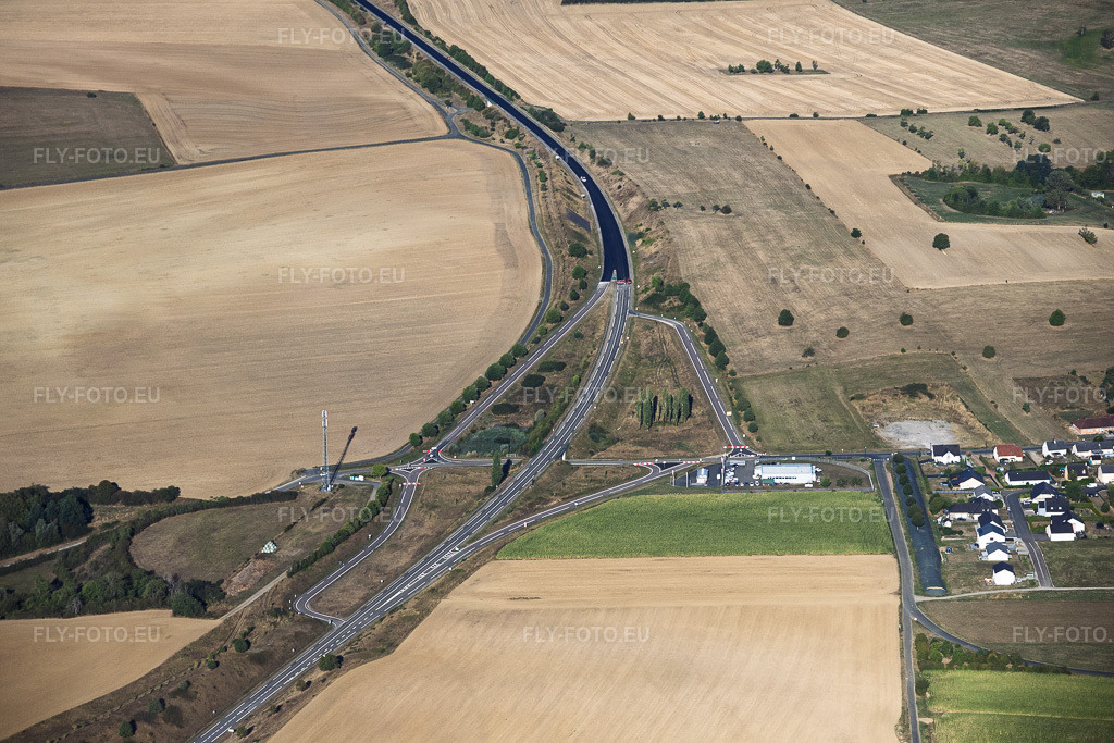 Vue aérienne: Chantier sur la D620 à Epping dans le département Moselle, France – .Photo: IMG_158575.jpg prise le 14/08/2026 par Werner Riehm/FLY-FOTO.eu – Résolution de l'original: 6000 x 4000 px