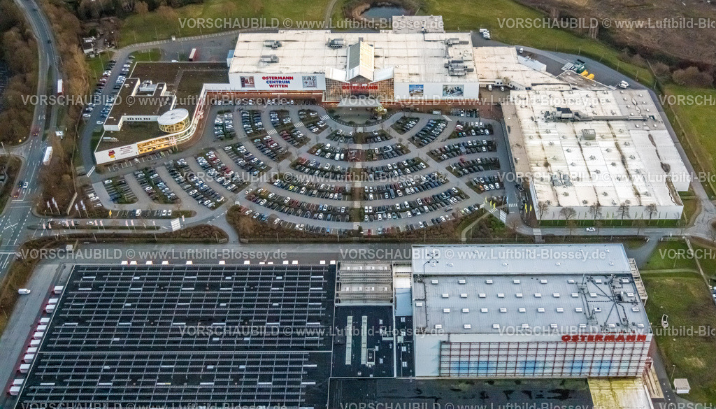 Witten230102406 | Luftbild, Ostermann Möbelhaus, Parkplätze, Rüdinghausen, Witten, Ruhrgebiet, Nordrhein-Westfalen, Deutschland