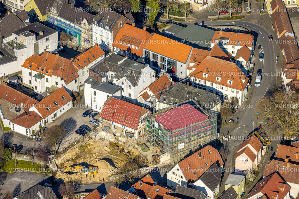 Werl250306089 | Luftbild, Baustelle mit Neubau an der Kämperstraße Ecke Steinerstraße, ehemaliges Fredrich und Neuschäfer-Möbelhaus, Werl, Werl-Unnaer Börde, Nordrhein-Westfalen, Deutschland