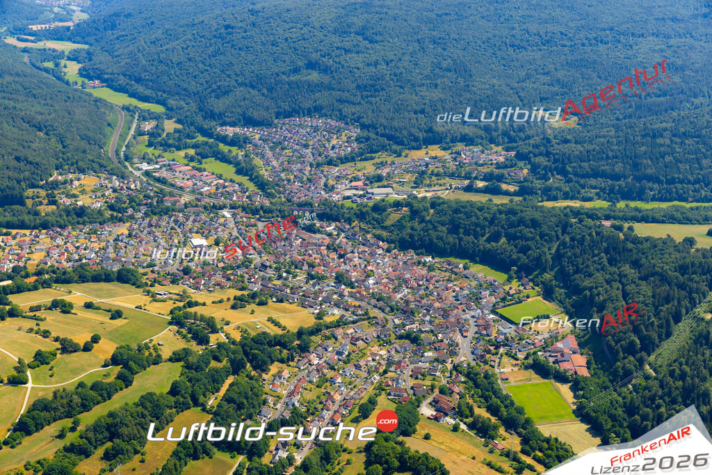 Das Luftbild zeigt :  Partenstein - Die Luftaufnahme wurde 2023 vom UL-Flugzeug aus erstellt ( keine Drohne ) - Hochauflösende Luftaufnahme - Für grossformatige Ausdrucke geeignet. Die Geschenkidee !Mit Lizenz und Bildrechte bestellbar