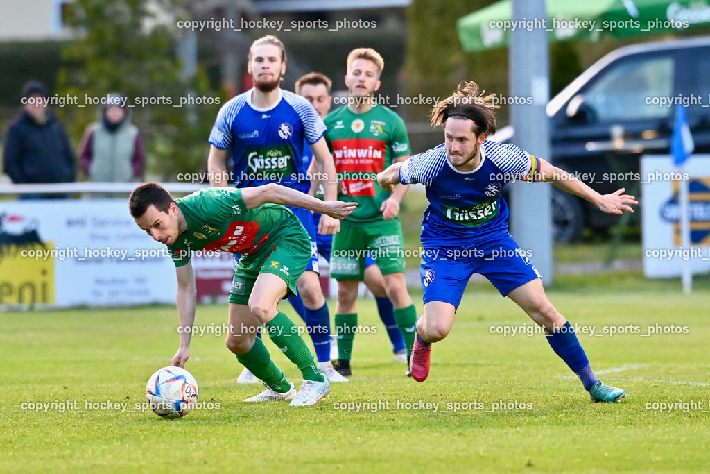 Dellach Gail vs. Rapid Lienz | #12 Manuel Amoser Rapid Lienz, #23 Maximilian Wastian Dellach Gail, Dellach Gail vs. Rapid Lienz, Dellach Gail vs. Rapid Lienz am 26.04.2024 in Dellach (Sportplatz Dellach Gail), Austria, (Photo by Bernd Stefan)