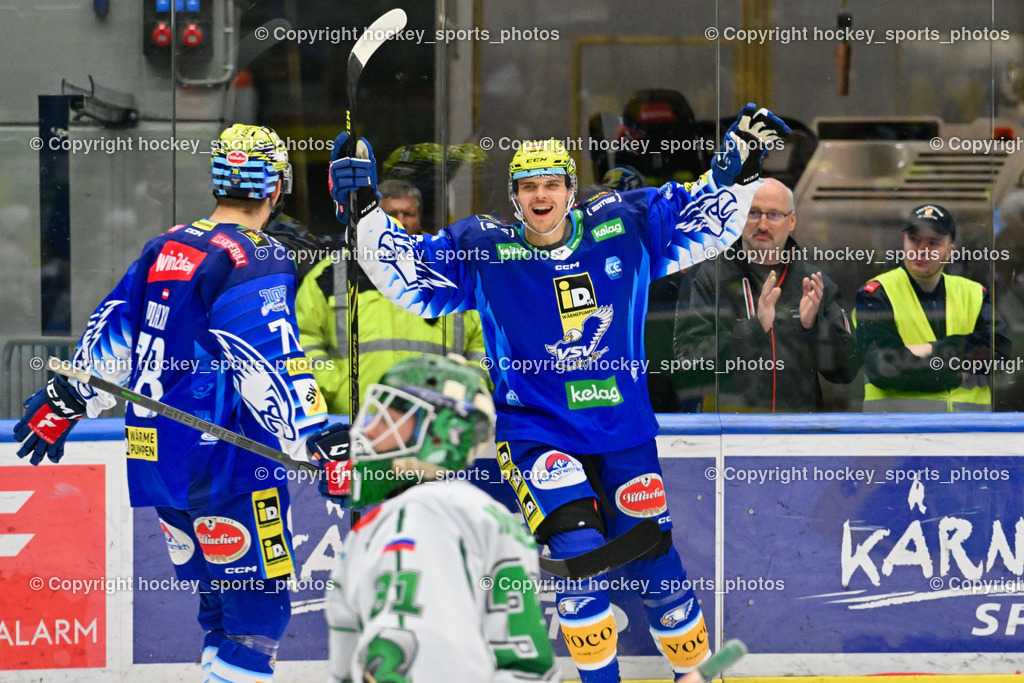 EC IDM Wärmepumpen VSV vs. HKSZ Olimpija 6.11.2022 | #52 Rivett-Mattinen Nicolas, Jubel EC VSV Mannschaft, #78 Maxa Felix