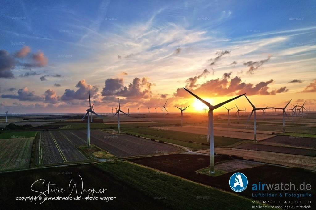 Windpark Breklumer-Koog | Luftbild, Windenergieanlagen, Enercon, Windpark Breklumer Koog
