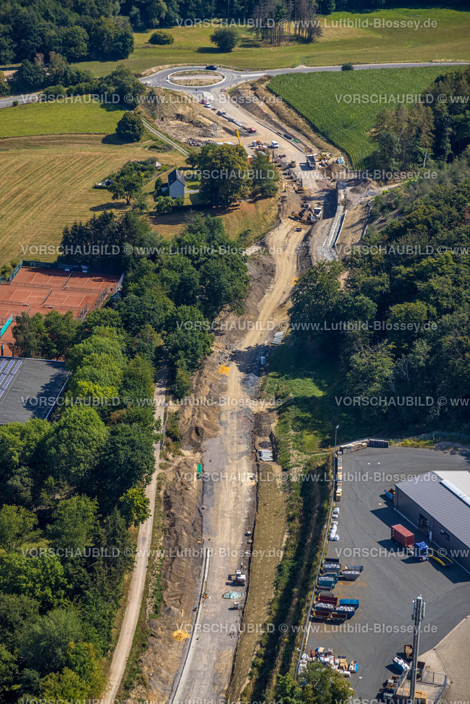 Sprockhoevel220808105 | Luftbild, Umgehungsstraße L70n Glückauf-Trasse, Niedersprockhövel, Sprockhövel, Ruhrgebiet, Nordrhein-Westfalen, Deutschland