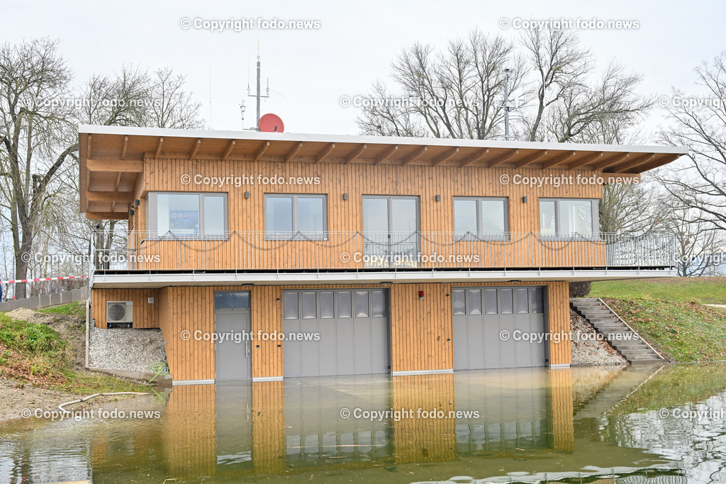 Wasserrettung Pichling_ Pichlingersee_ 29.12.2023-6 | 2912.2023, Linz Pichling, AUT, Wasserrettung, OS Pichling, im Bild Gebaeude der Wasserrettung