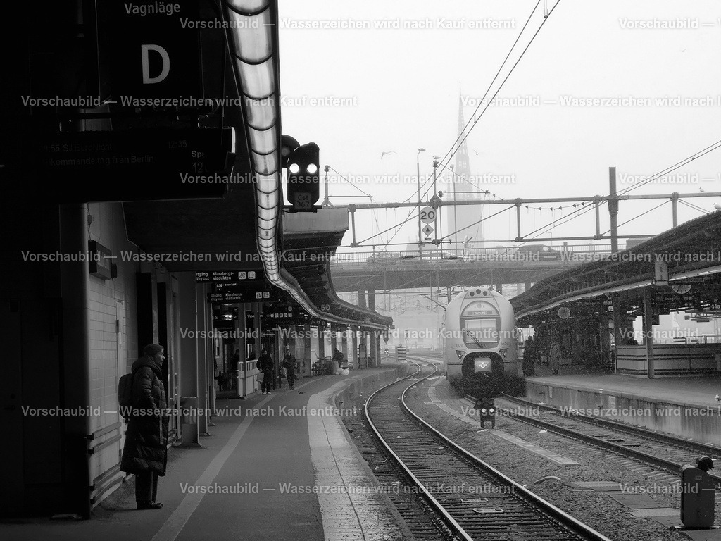 Stockholm-Centralstation-Nebel | online Fotogalerie mit schwarz-weiß Fotografien und Shop für zeitlose  Poster und Leinwände in stilvollem schwarz weiß  - Realisiert mit Pictrs.com