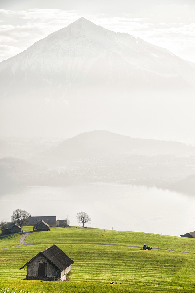 Frühlingserwachen | Frühlingserwachen auf den Bauernhöfen.
Sigriswil mit Thunersee und Niesen.
------------------------------------------------------------
Spring awakening on the farms.
Sigriswil with Lake Thun and Niesen.
------------------------------------------------------------
Dieser Druck ist in einer limitierten Auflage von 5 Exemplaren erhältlich. 
This print is available in a limited edition of 5 copies. 
http://art.hess.photography/95-fruehlingserwachen.html - Realisiert mit Pictrs.com