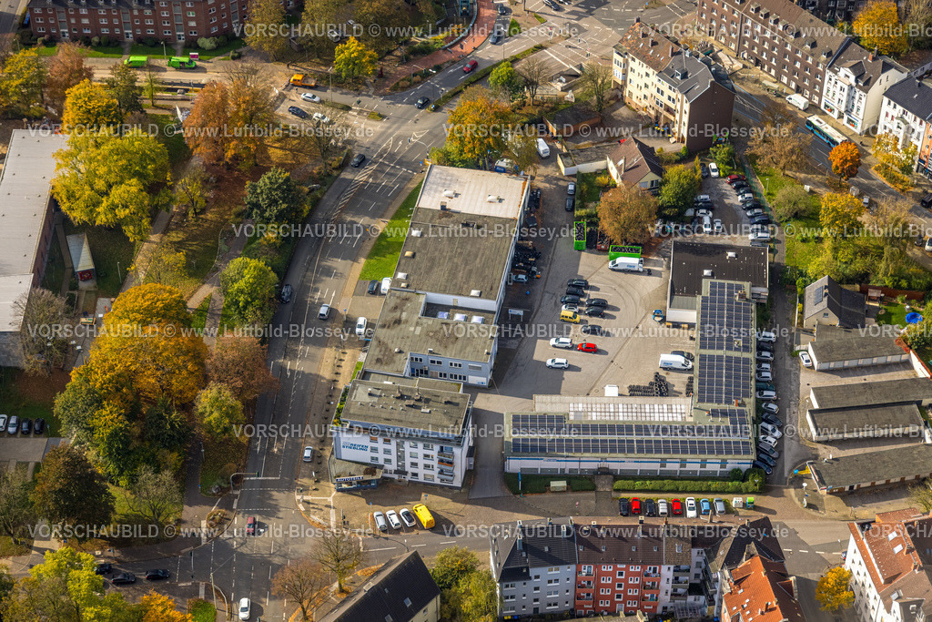 Herne241016128 | Luftbild, Reifen Stiebling GmbH mit Solardach Firmengelände, Herne-Süd, Herne, Ruhrgebiet, Nordrhein-Westfalen, Deutschland