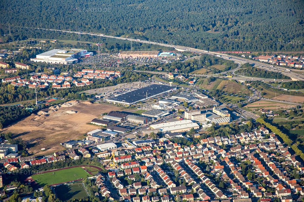 Luftbild: Brühl, Gewerbegebiet Schütte-Lanz-Park in Brühl im Bundesland Baden-Württemberg in Deutschland. Foto: IMG_072959.jpg vom 23.09.2014 durch Werner Riehm/FLY-FOTO.de