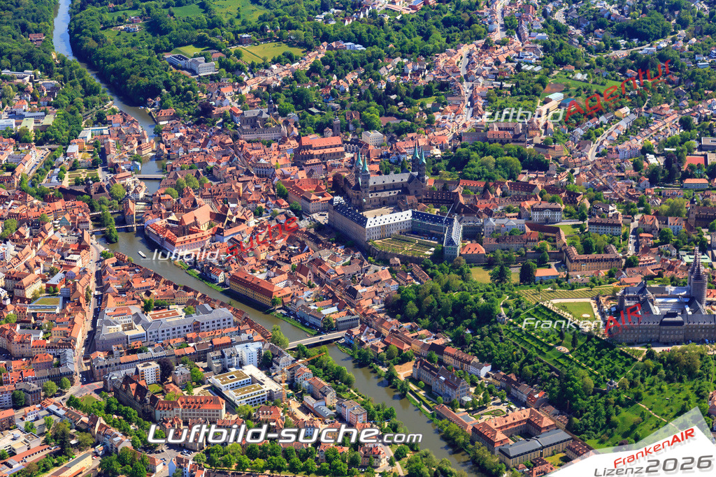 aktuelles Luftbild von Markusstrasse Bamberg - Luftaufnahme wurde 2018 von https://frankenair.de mittels Flugzeug (keine Drohne) erstellt.