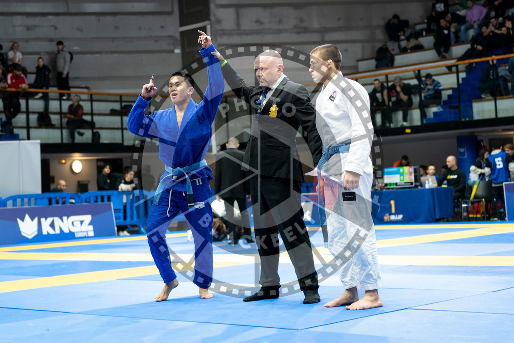 20240121PBB7520 | Fighters compete during the second day of the IBJJF European Championship in Paris, France, on January 21, 2024.