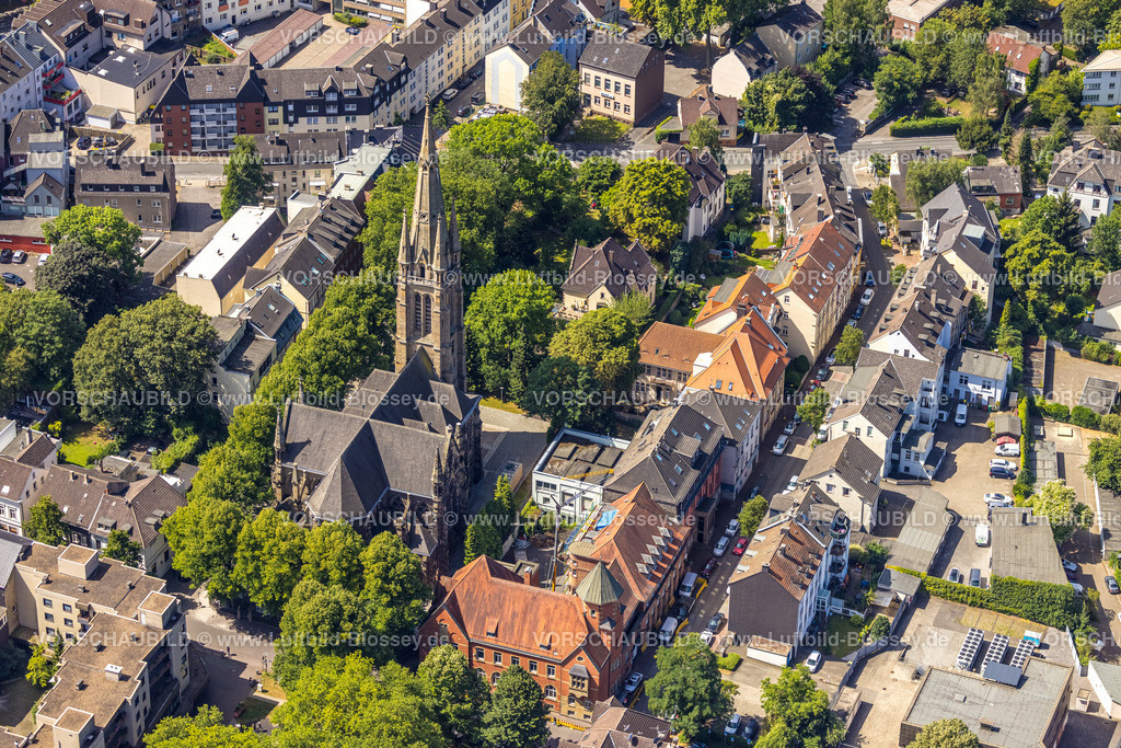 Dortmund220705193 | Luftbild, evang. Luther Kirche Hörde, Hörde, Dortmund, Ruhrgebiet, Nordrhein-Westfalen, Deutschland