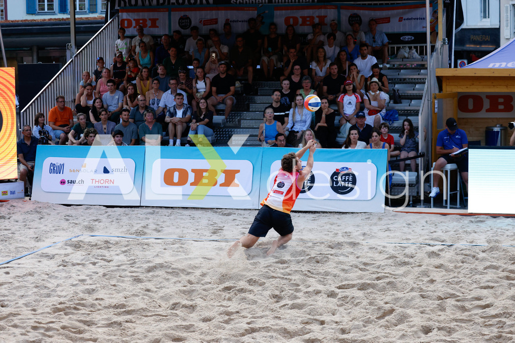 Obi BeachTour 2026 - Basel | BASEL, SWITZERLAND - JULY 17: YVES HAUSSENER (SUI) during the Obi BeachTour 2026 match between HAGENBUCH / HAUSSENER (SUI) and BORTOLUZZI / JAUFFRET (SUI) at Barfüsserplatz on July 17, 2026 in Basel, Switzerland. - Realisiert mit Pictrs.com